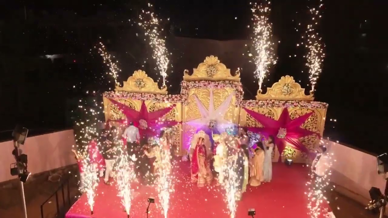 jaimala stage ||  cold pyro || drone camera || drone video shooting || wedding organizer RK Events