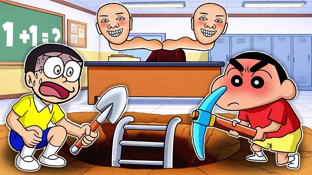 Shinchan Dig Tunnel to Escape SCHOOL 😱
