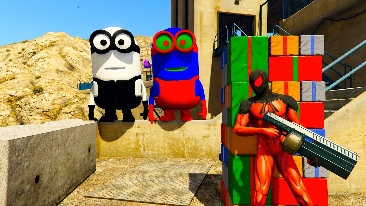 GTA 5 Funny Ragdoll Spiderman vs Blue Minion Epic Episode #16