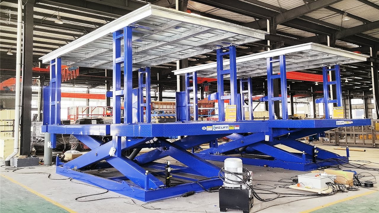 Hot Dip Galvanizing Covering Two Decks Hydraulic Underground Car Parking Scissor Lift#lift #carlift