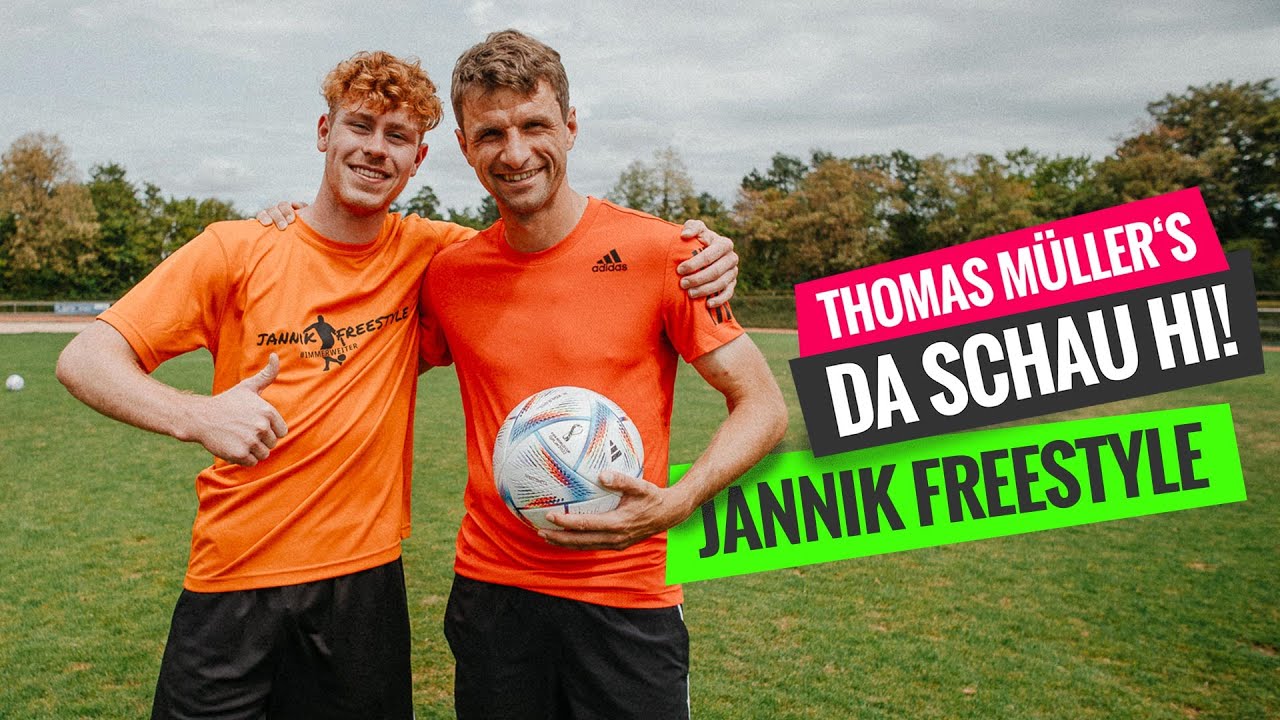 Thomas Müller trifft Jannik Freestyle – Fußballtricks bei DA SCHAU HI