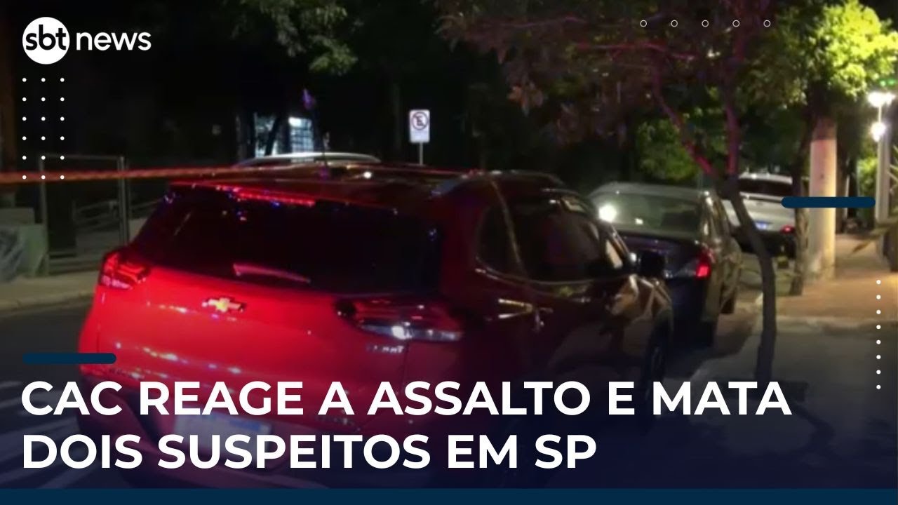 Atirador esportivo reage a assalto e mata dois criminosos em SP | #SBTNews (01/05/25)