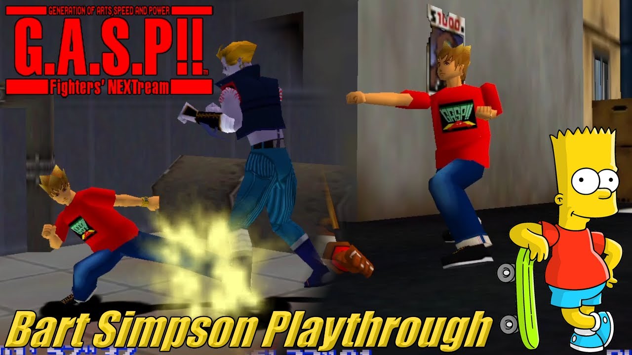 G.A.S.P!! Fighters' NEXTreme (N64) - Bart Simpson (Custom Character) Playthrough