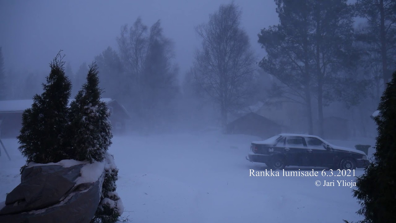 Rankka lumikuuro Haapavesi 6.3.2021