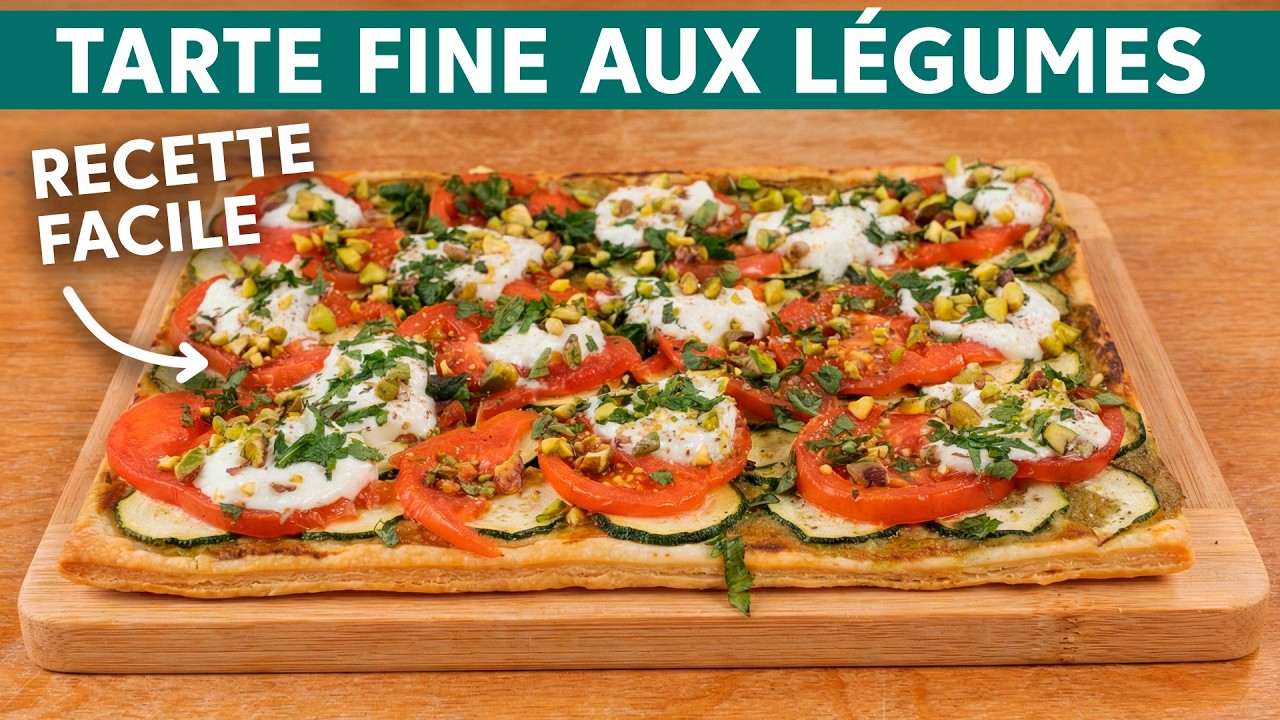 Tarte fine aux légumes 🍅 : recette facile avec de la pâte feuilletée