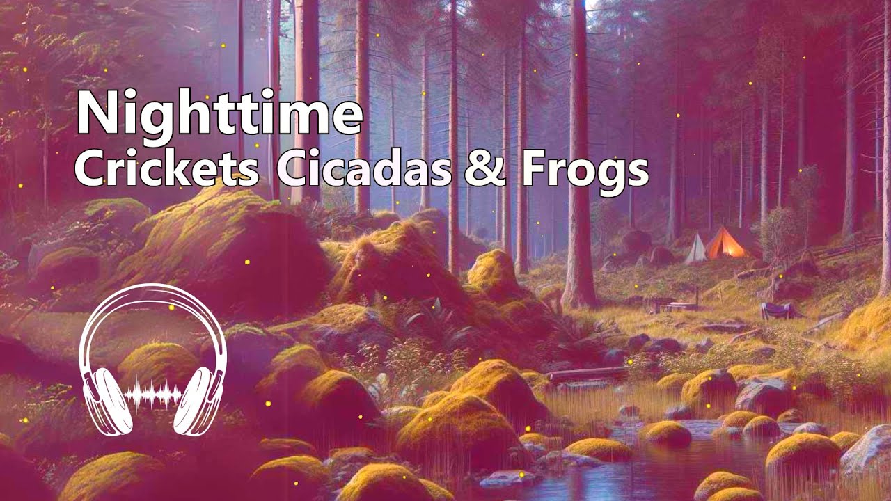 Sounds of Crickets and Frogs at Night | 10 Hours | Relaxing Noise Masking