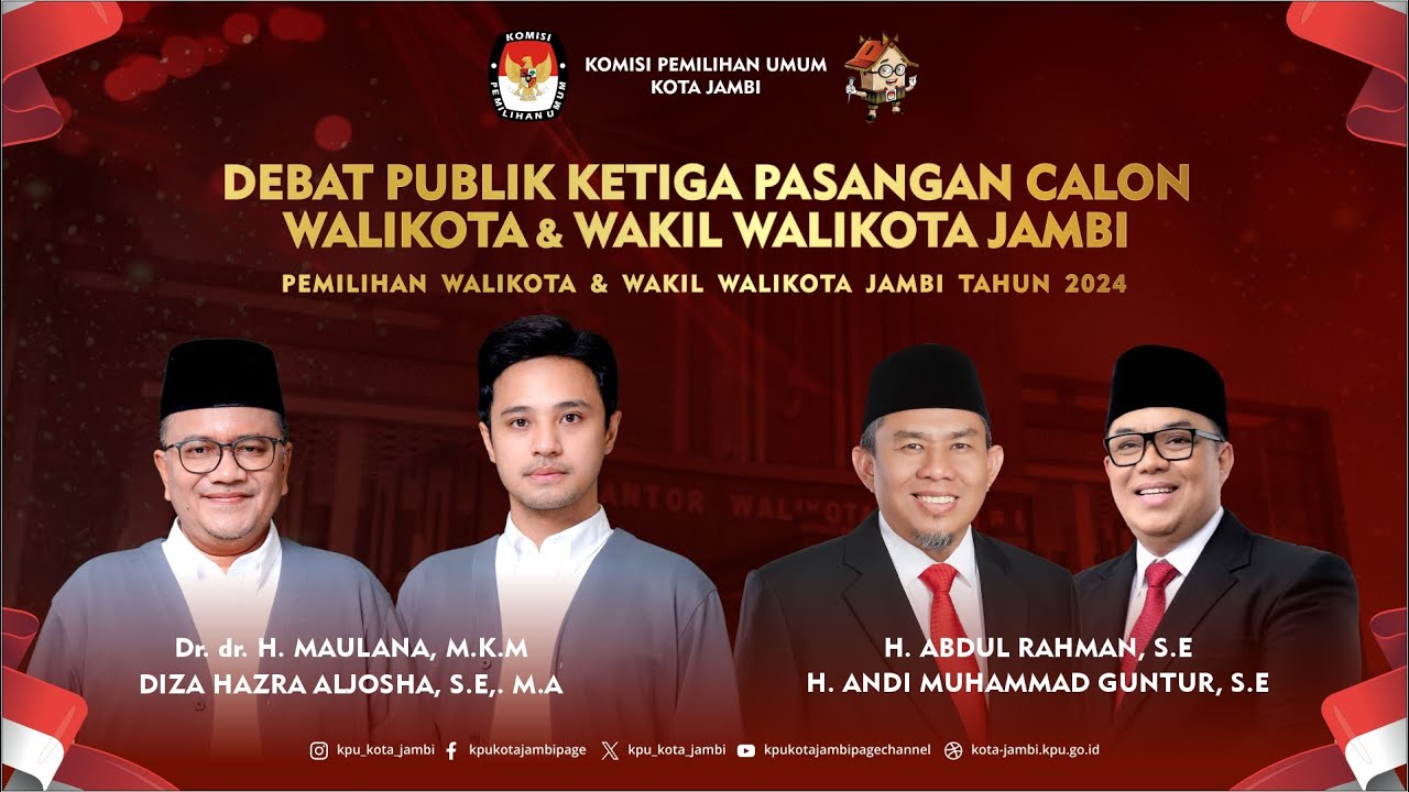 LIVE - DEBAT PUBLIK KETIGA PEMILIHAN PASANGAN CALON WALIKOTA & WAKIL WALIKOTA JAMBI TAHUN 2024