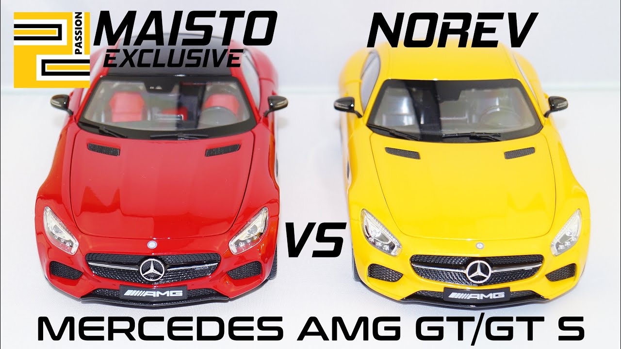 [Comparison] Mercedes AMG GT/GT S 1:18 Norev VS Maisto Exclusive