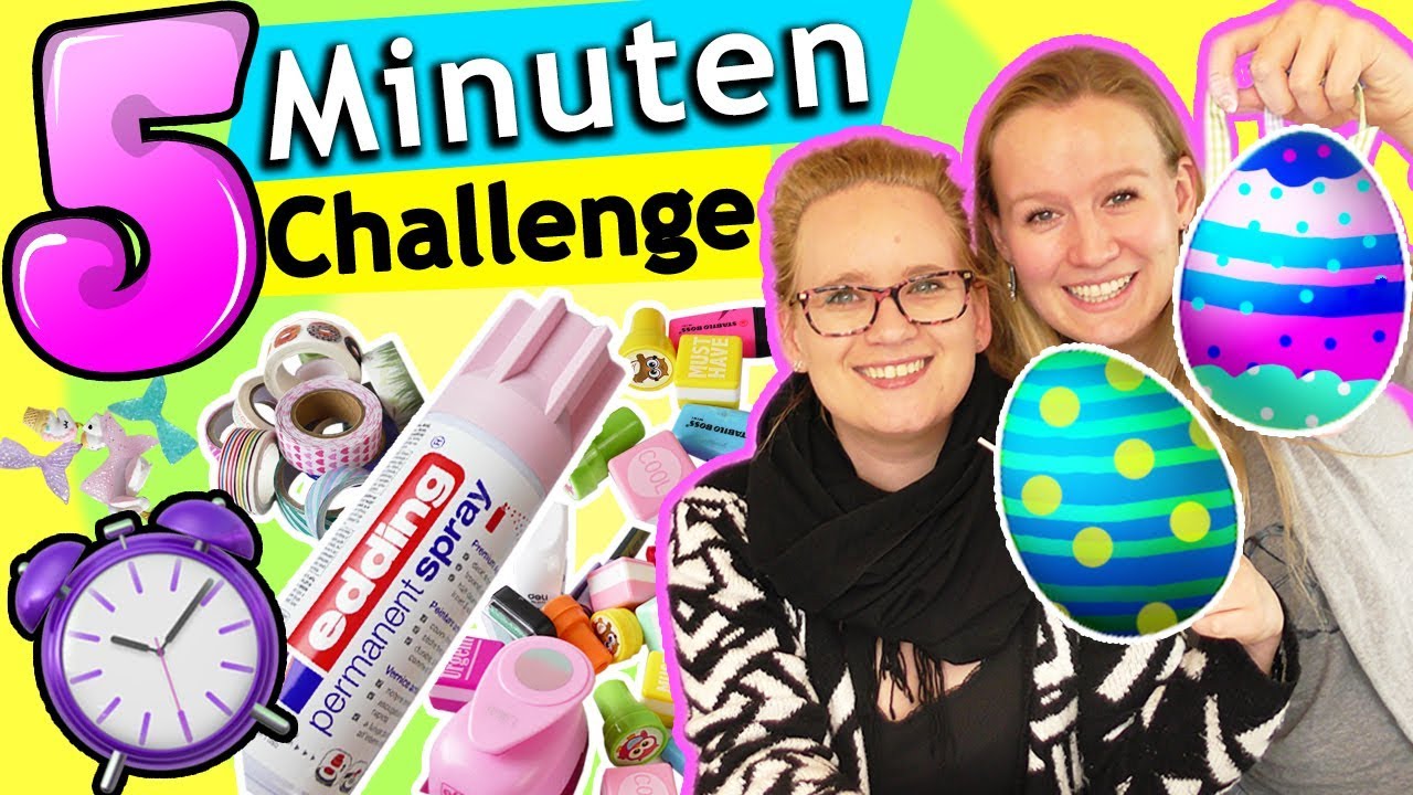 5 Minuten DIY CHALLENGE | EIER DEKORIEREN Eva vs. Kathi Wer hat die schönsten Ostereier? Osterideen