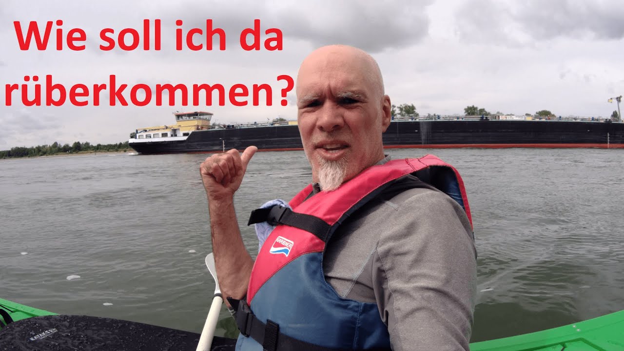 Querung am Rhein mit Kajak