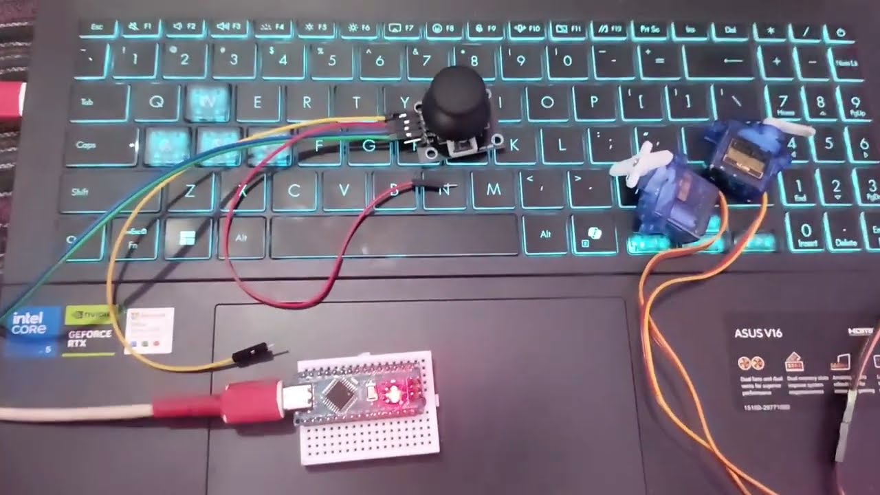 Controlling servo using PS2 joystick #arduino #robotics 