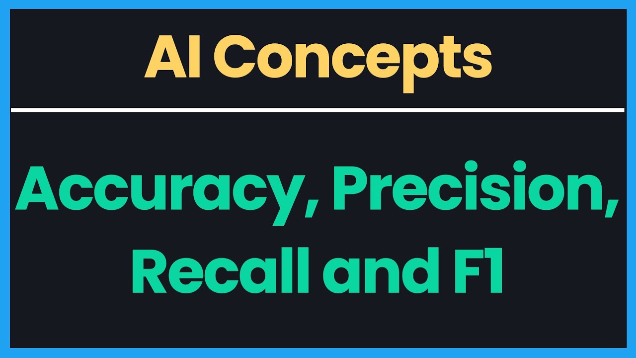 AI Concepts: Accuracy, Precision, Recall and F1
