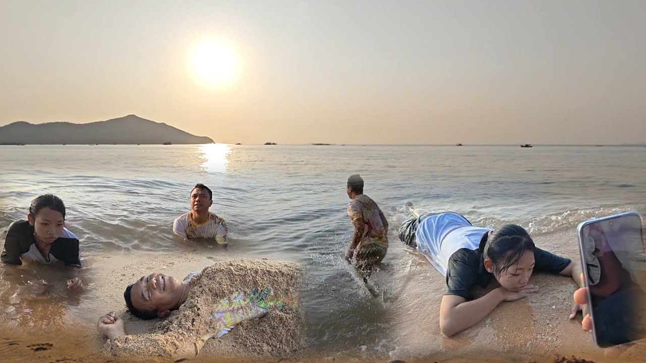 สายด่วนจากใคร😯 กรี๊ดลั่นชายหาดใครถูกรางวัล  #ปุ๊แม่น้องหมิว 