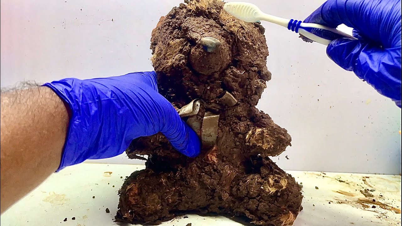 Satisfying ASMR Dirty Teddy Bear Deep Cleaning | No Talking Restoration 🧸