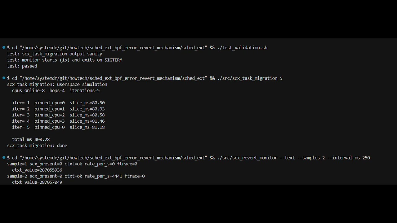 The Revert Mechanism in sched_ext Upon BPF Error