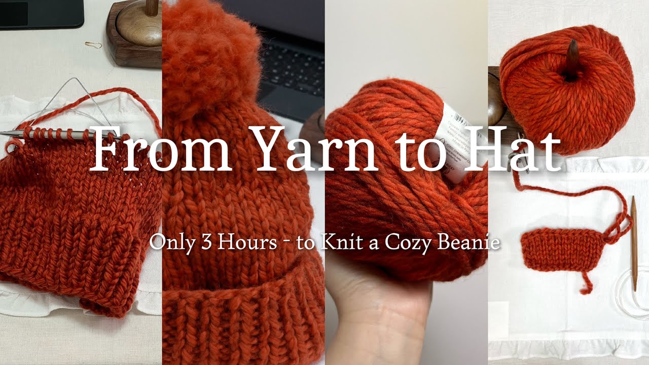 Knitting Dairy | Only 3 Hours-to Knit a Cozy Beanie | 花3个小时来织帽子吧～