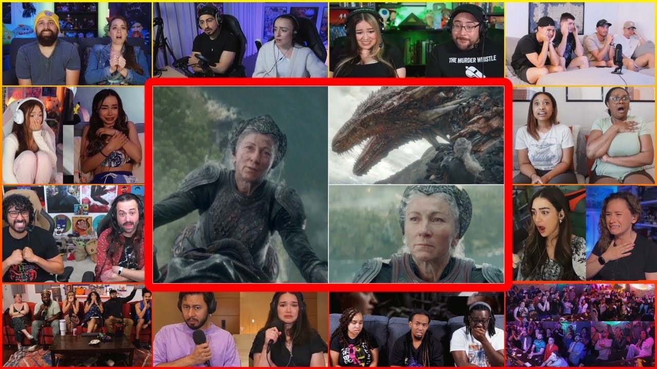 YouTubers Emotionally React To Rhaenys Death | House Of The Dragon S2 Ep 4 Rhaenys Reaction Mashup