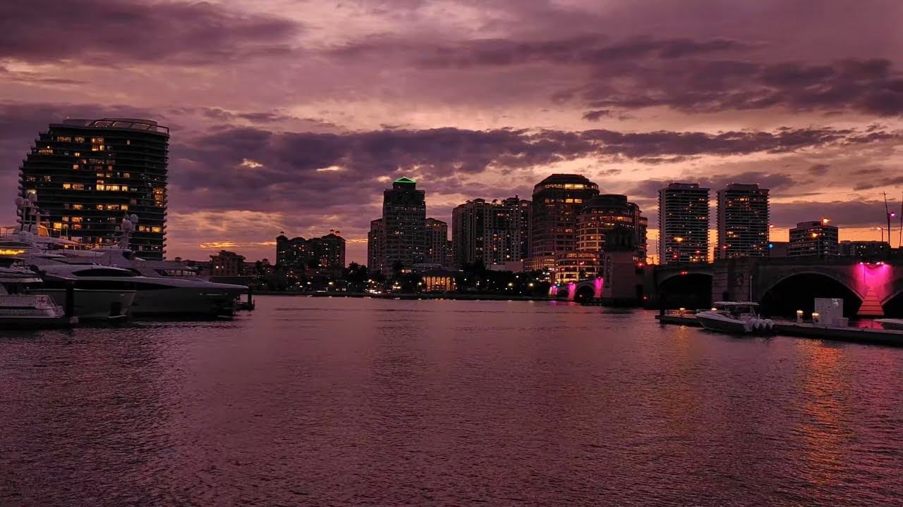 Sunset Walk Around West Palm Beach and Palm Beach, Florida