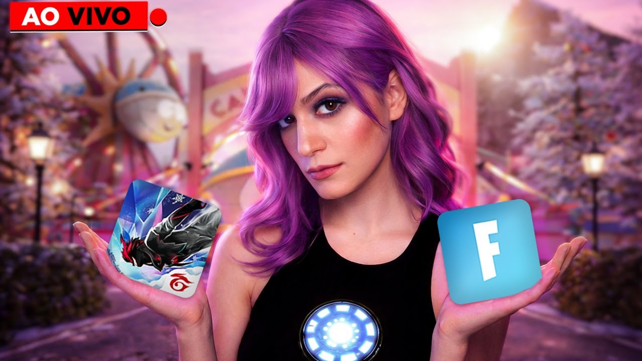 ADMIN ABUSE só os raros | Fortnite + Free Fire AO VIVO 💜