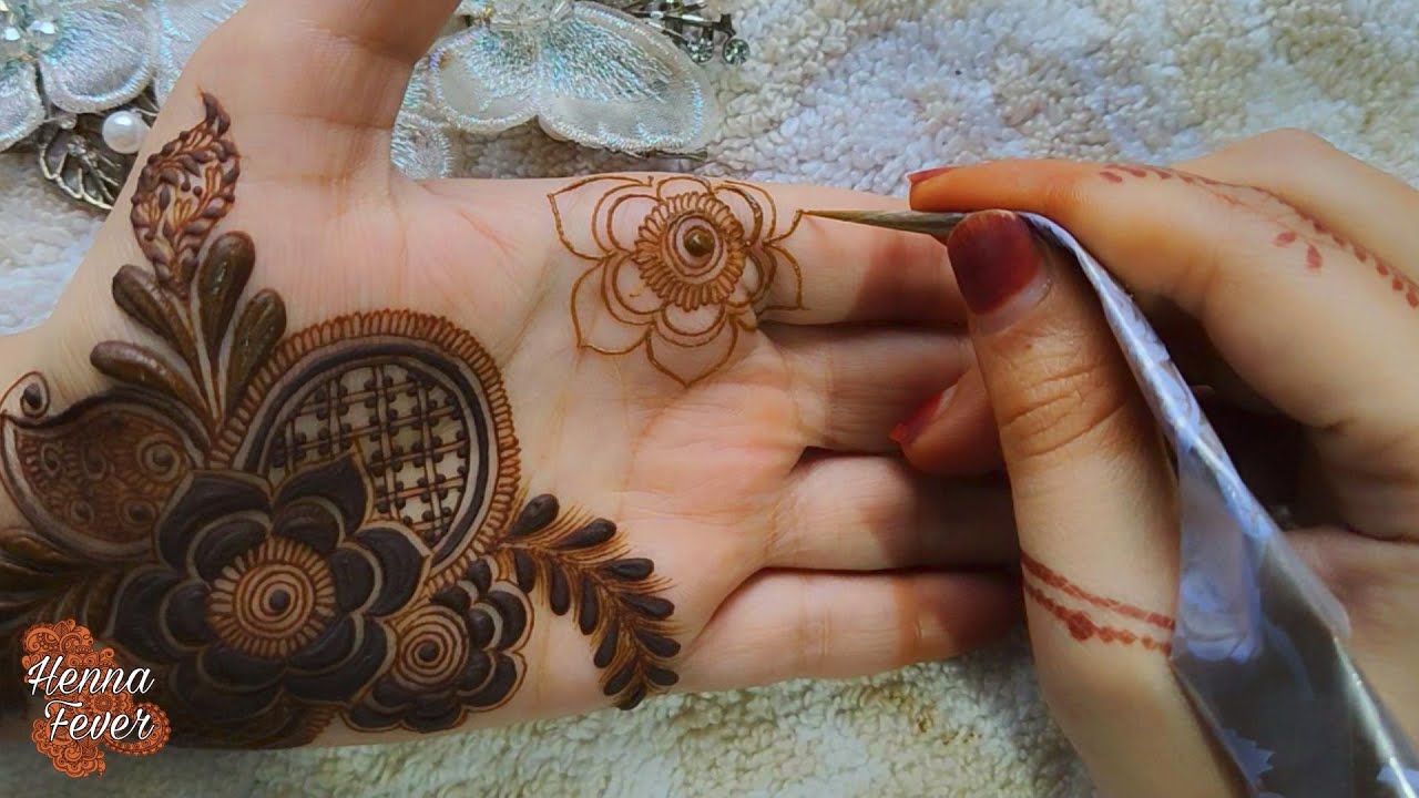 Latest Bold Floral Patches Mehndi Design 2024 | Step by Step Tutorial | Henna fever