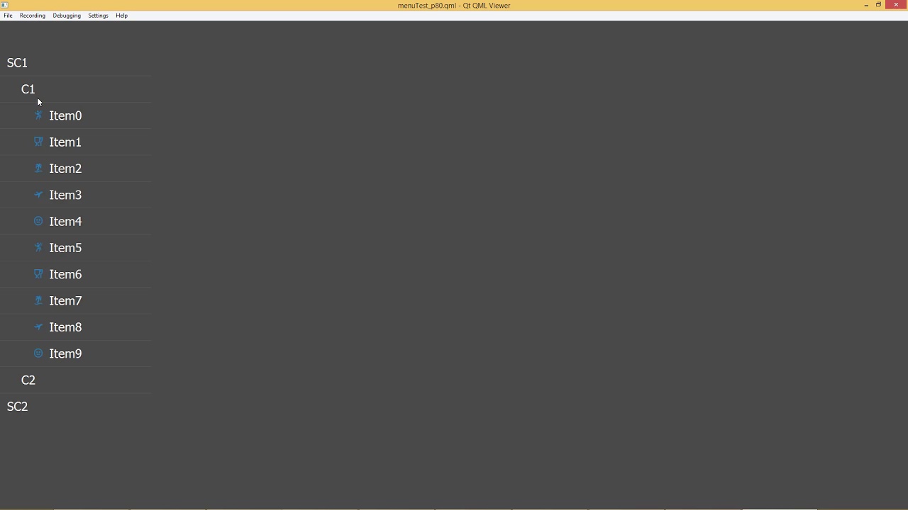 Multilevel Menu widget in Qt Qml