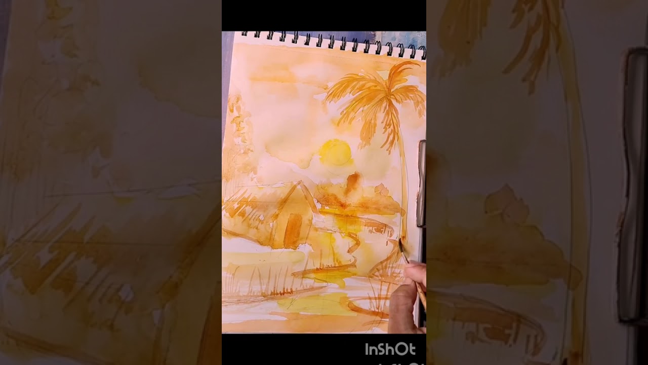 Easy landscape in watercolor