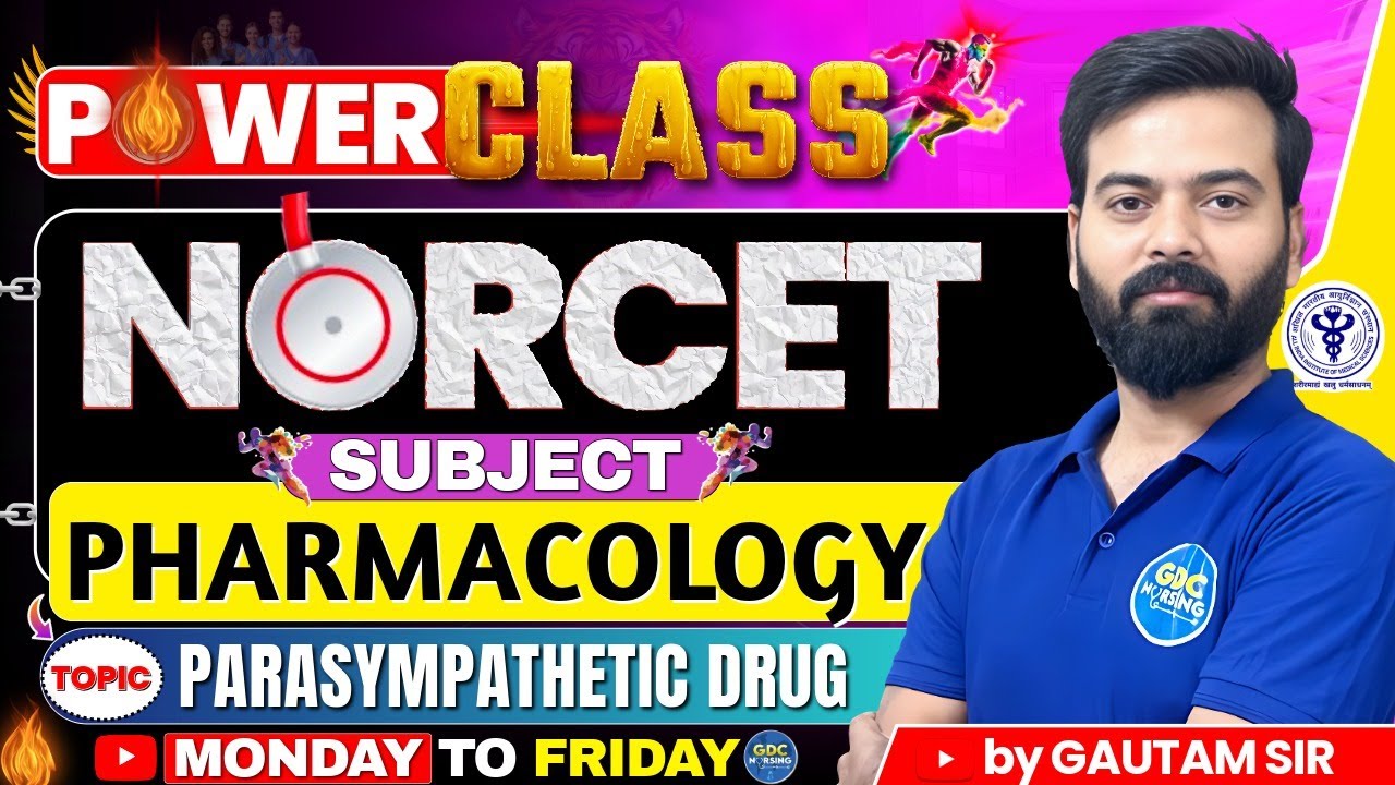 NORCET Power Class | Pharmacology – Parasympathetic Drugs | High Yield MCQs & Concepts