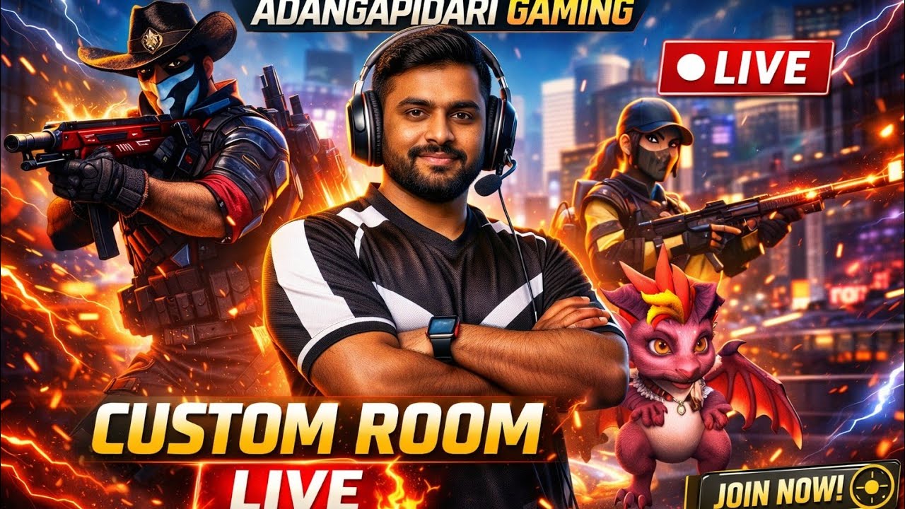 🔥 FREE FIRE CUSTOM ROOM LIVE | JOIN FAST ⚡ | ADANGA PIDARI GAMING | TAMIL LIVE