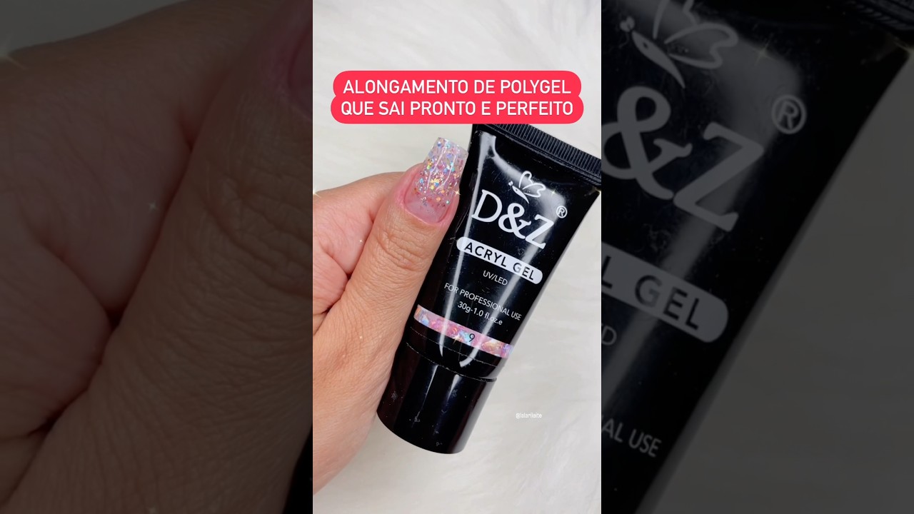 Alongamento de Polygel que Sai Pronto 😍 #unhasdegel #alongamento #polygel