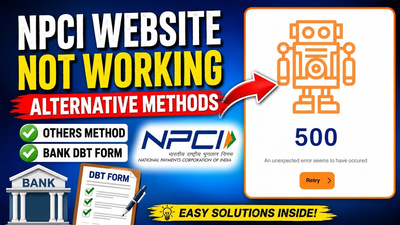 Fix NPCI Website Not Working Problem | NPCI Alternative Website | NPCI 500 An Unexpected Error