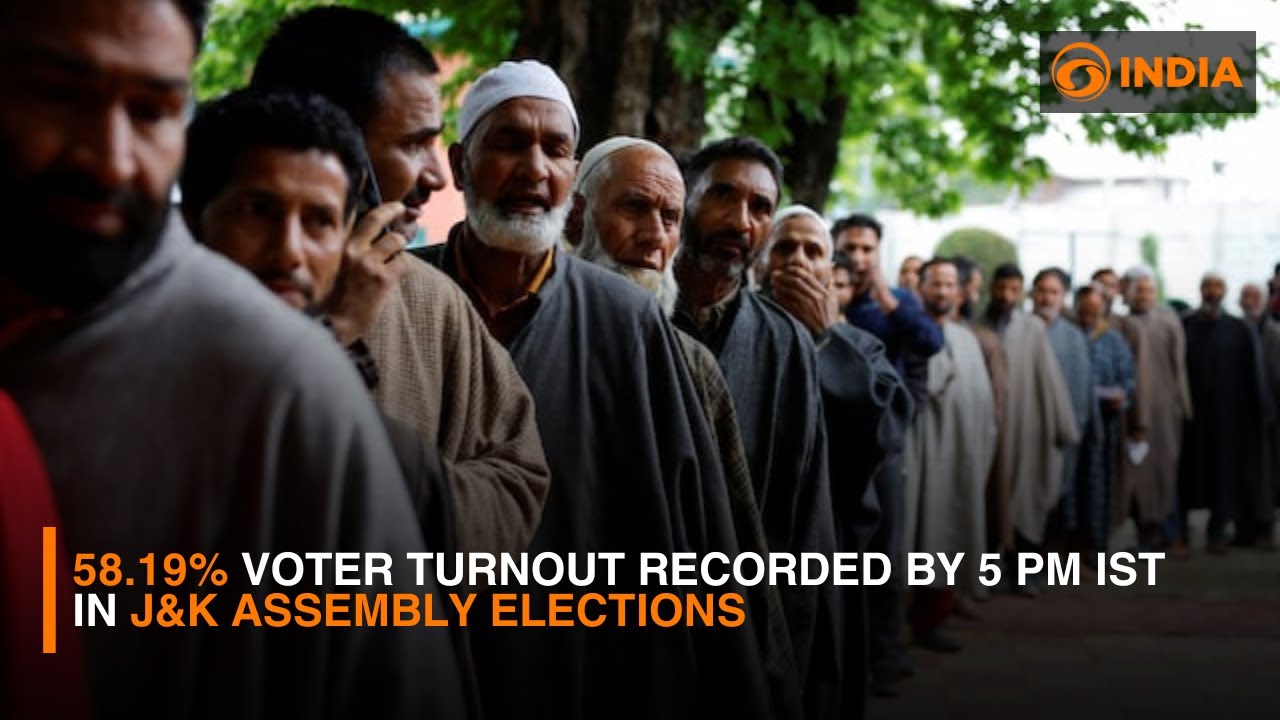 58.19% voter turnout recorded by 5 PM IST in J&K assembly elections | DD India