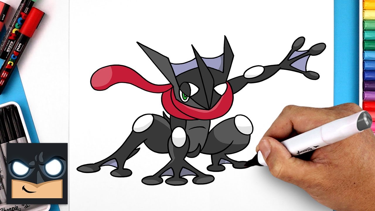 How to Draw Shiny Greninja | Pokemon