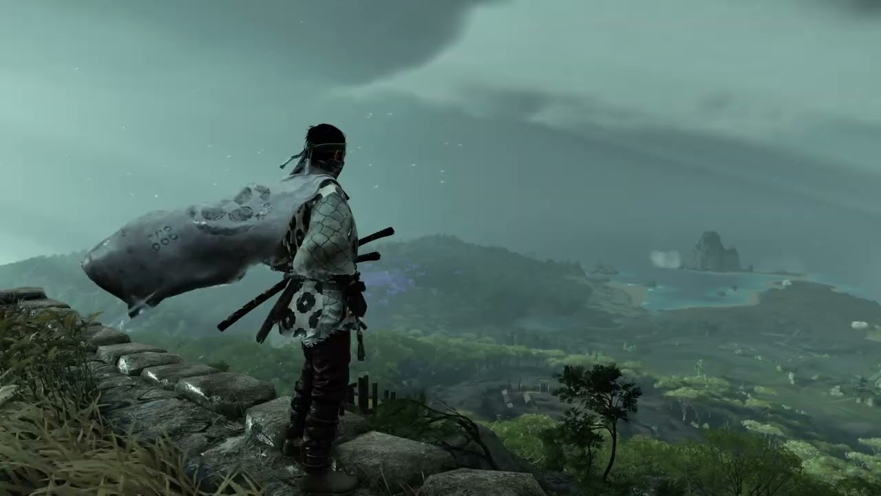 Ghost of Tsushima - Relaxing Cliffside Ocean View - Seagulls & Waves - 1 Hour Loop
