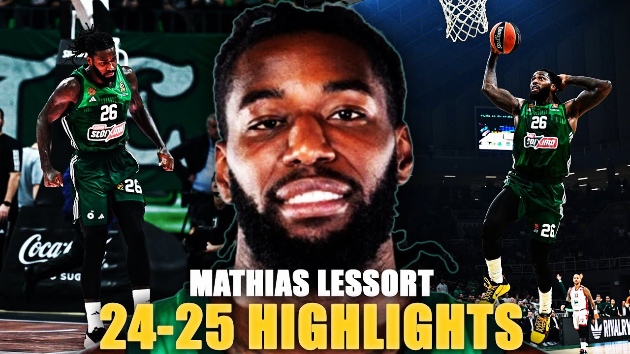 Mathias Lessort HIGHLIGHTS 24-25 SEASON 🔥 Unstoppable Energy & Power ☘️🔥