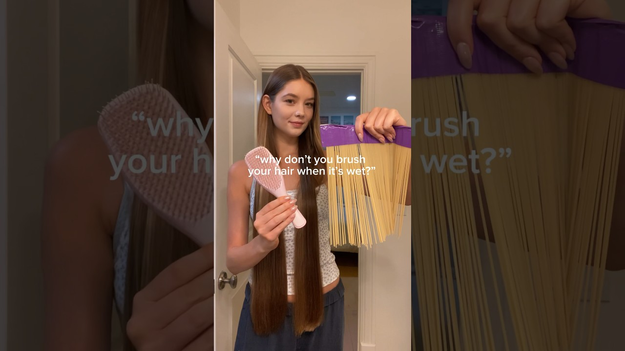 wet hair is more susceptible to breakage 💔 (for curly hair it&rsquo;s the opposite) #haircare