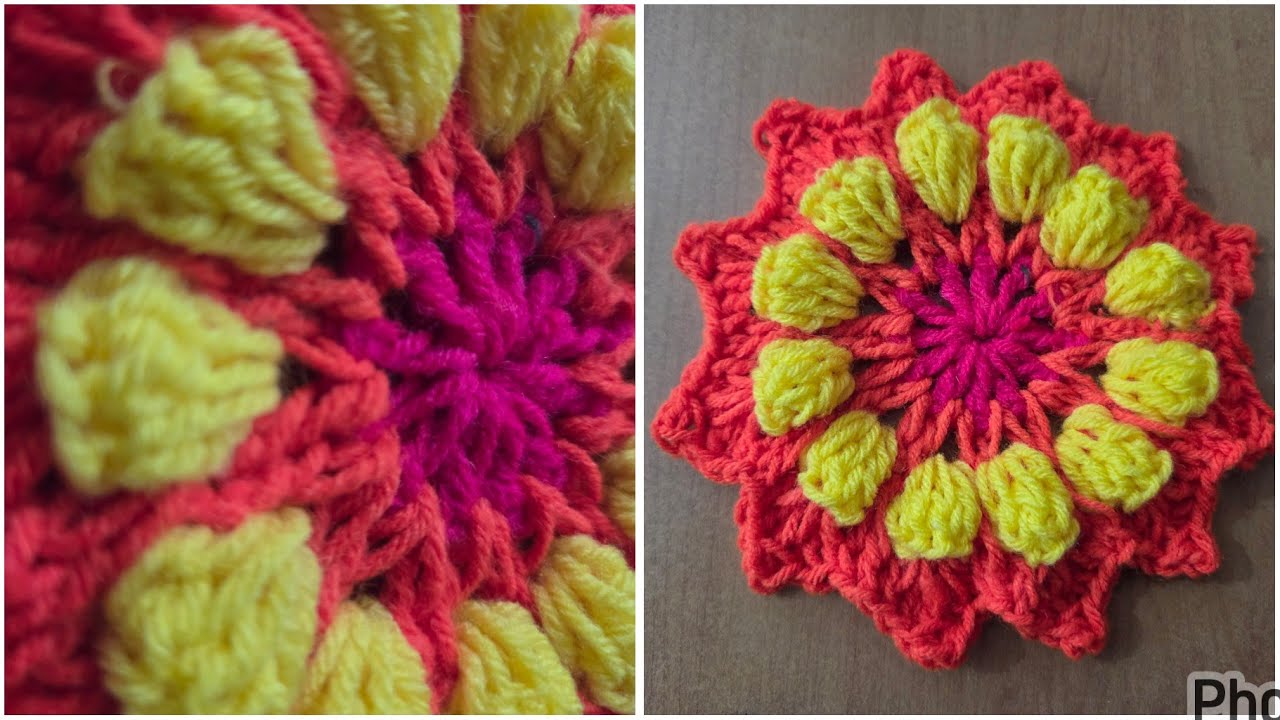 New crochet flower mat design.