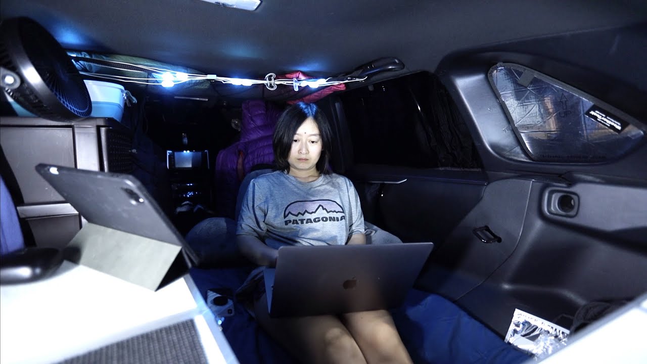 Living in a Car in LA # 09 | Working inside a Car | Welcome Party