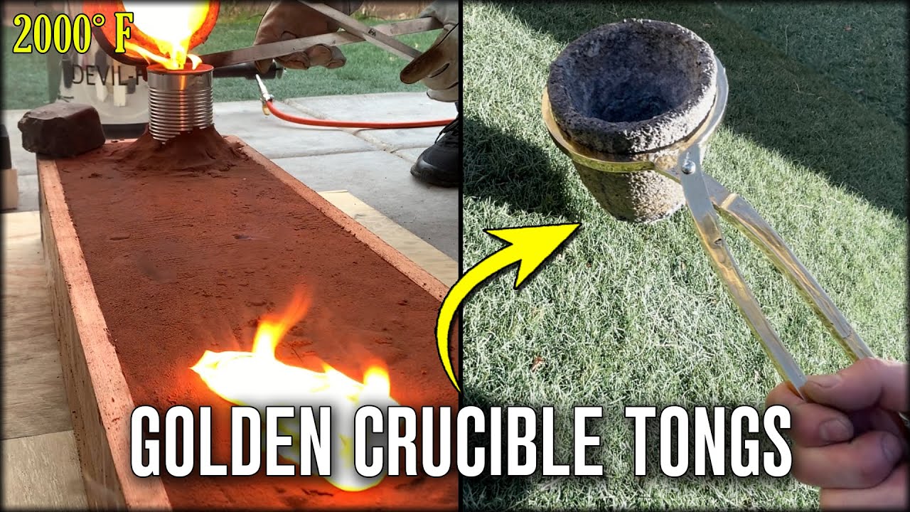 Casting GOLDEN Crucible Tongs - Melting Aluminum Bronze At Home
