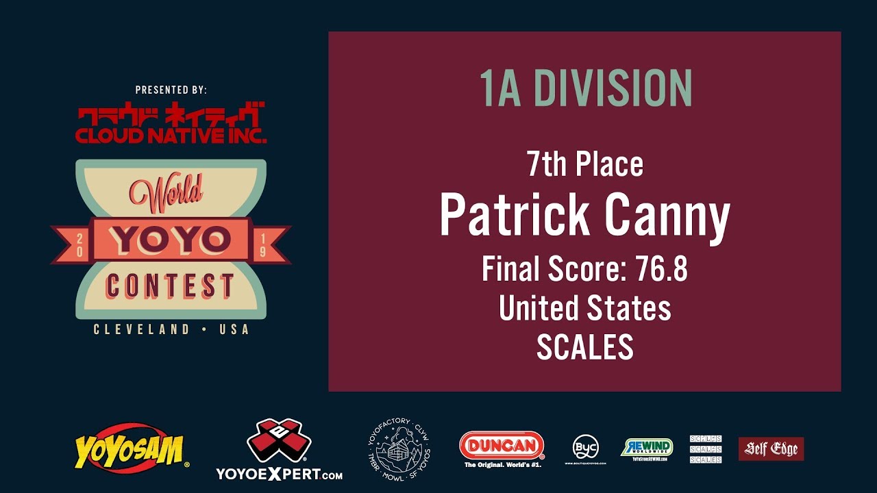 2019World Final 1A 07 Patrick Canny WORLD YOYO CONTEST 2019 Presented by Cloud Native Inc WYYC2019