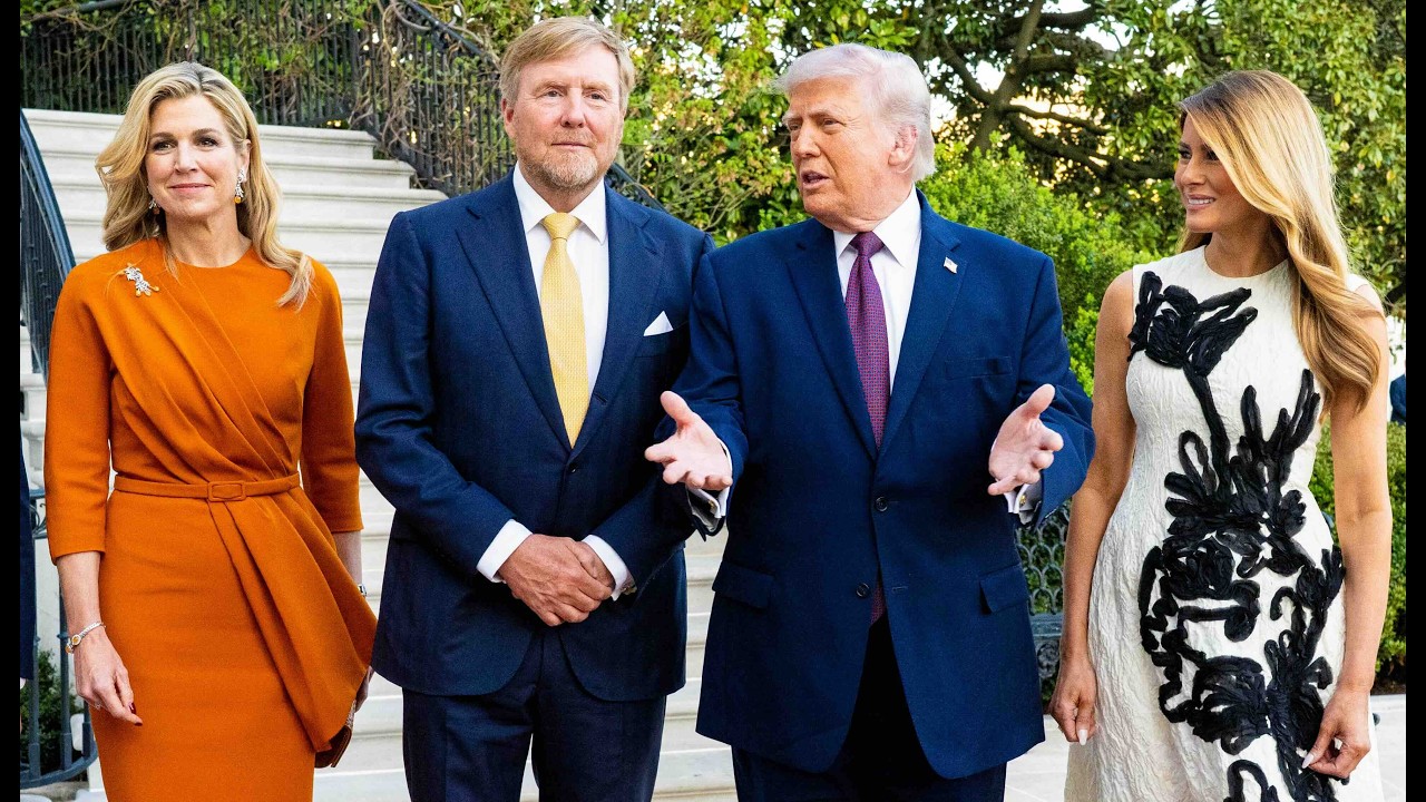 Король Виллем Александр и королева Максима встретились с Дональдом Трампом в Белом доме в Вашингт...