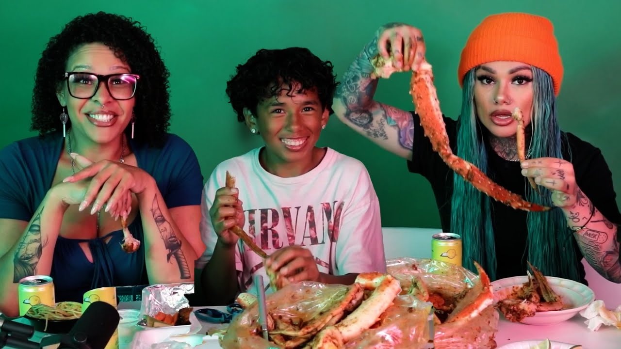 SEAFOOD BOIL + CHICKEN WINGS MUKBANG with Snow, Jaime and Baby Drew 🦞🦐🍗