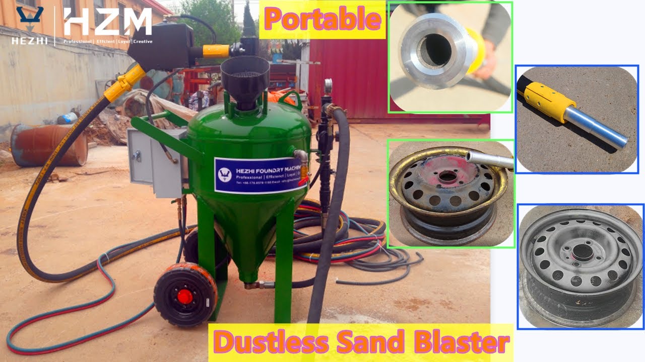Portable DB500 dustless wet type water sand blasting machine blast tank