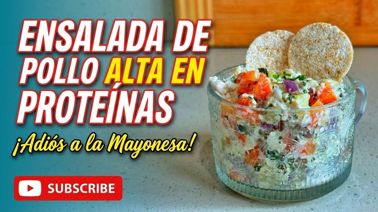 Ensalada de pollo alta en proteínas