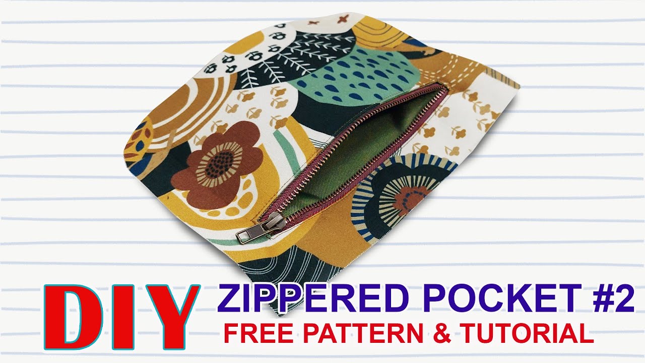 DIY Zippered Pocket #2 - How to make A Zipper Pocket - Tutorial cara mudah membuat kantong resleting