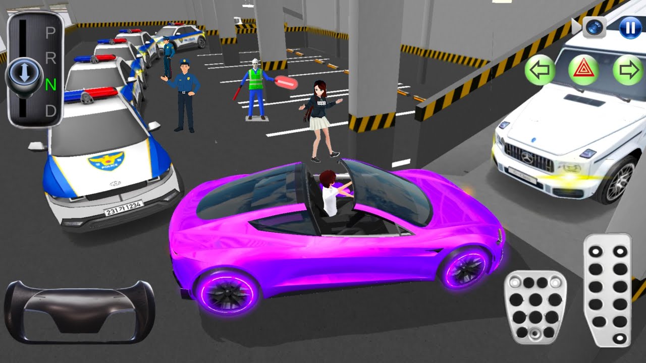 New Electric Tesla & Police car's For Parking🚗| 3D driving class-2025 Android Gameplay #CarGame#game
