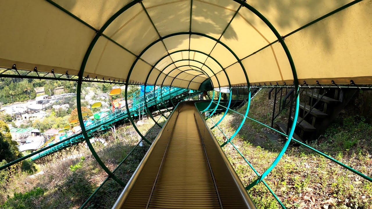 【4K60P】日本最長 日本平動物園 ローラー滑り台 ローラースライダー 390m / 1280ft Roller slide at Shizuoka Nihondaira Zoo