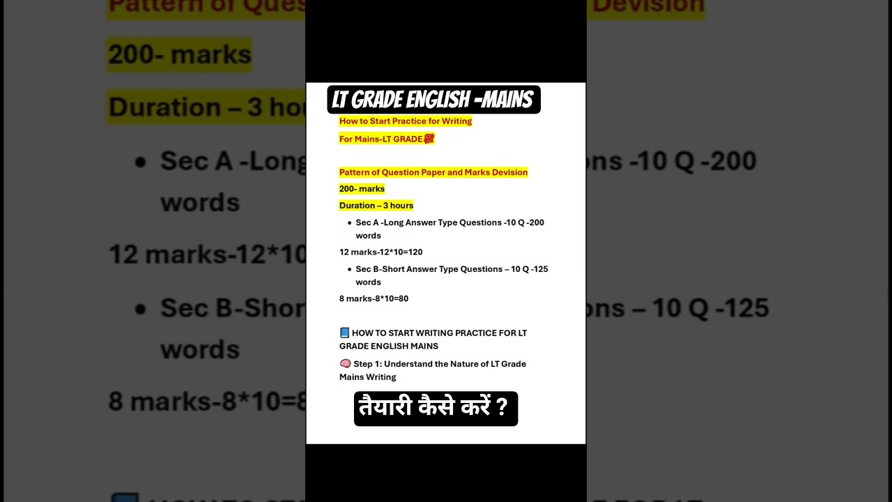 How to Start Writing Practice for LT GRADE MAINS | Lt Grade English Mains Exam की तैयारी कैसे करें |