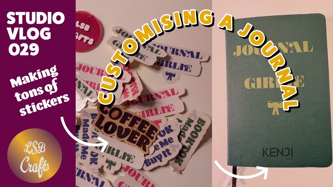 Studio Vlog 029 Customising a journal and making tons of stickers🌵