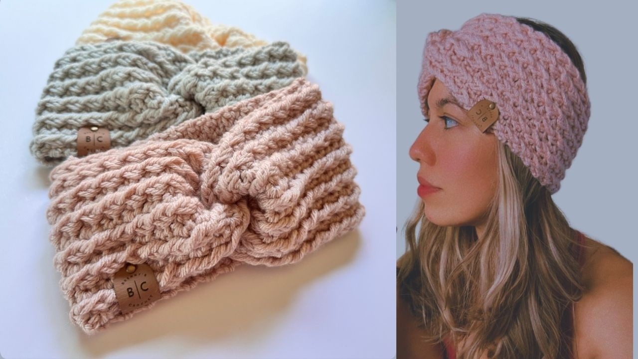 DIADEMA-TURBANTE TEJIDA A CROCHET PASO A PASO - WINTER HEADBAND -Brenny's Crochet