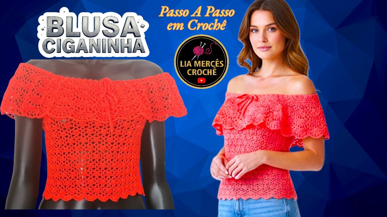 COMO FAZER BLUSA CIGANINHA EM CROCHÊ DE UMA FORMA FÁCIL E RÁPIDA VERÃO 2026